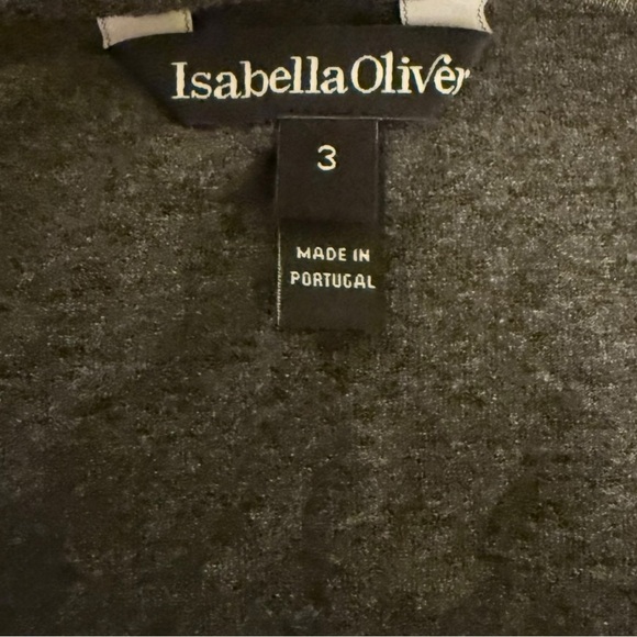 Isabella Oliver Maternity Long Sleeve Charcoal Gray Shirt Ruched Top Size 3 US 8 - Picture 2 of 2